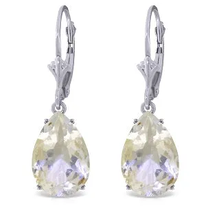 10 Carat 14K Solid White Gold Fountains Of Fun White Topaz Earrings