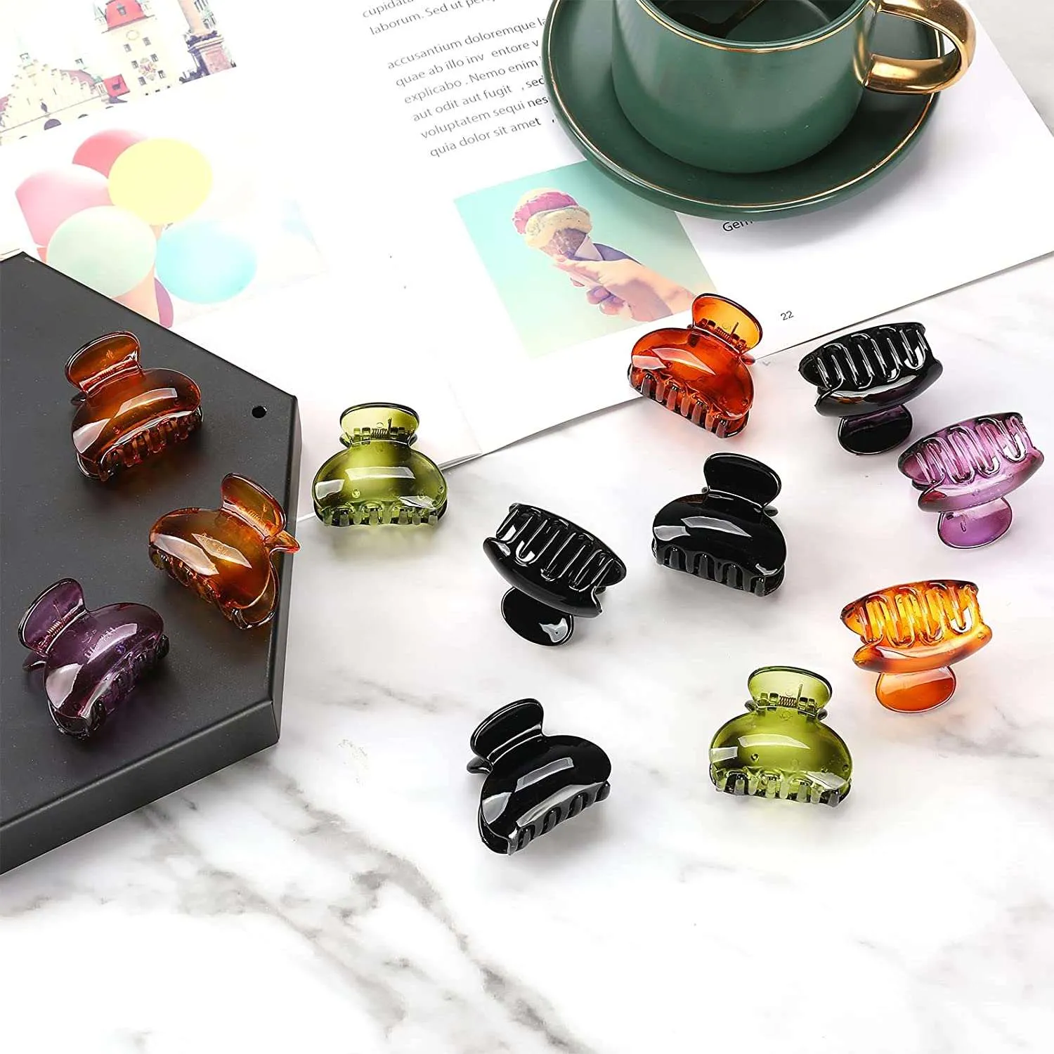 (12 Pcs) Small Hair Claw Clips for Thin Fine Short Hair | Lolalet