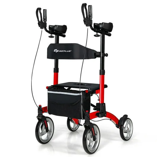 2-in-1 Multipurpose Rollator Walker with Large Seat-Red