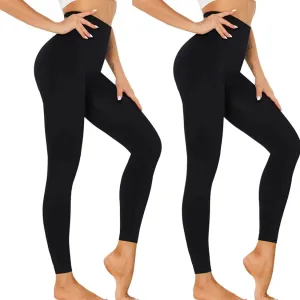 2-Pack: Women’s Fleece Lined High Waist Leggings