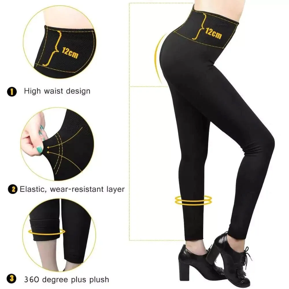 2-Pack: Women’s Fleece Lined High Waist Leggings