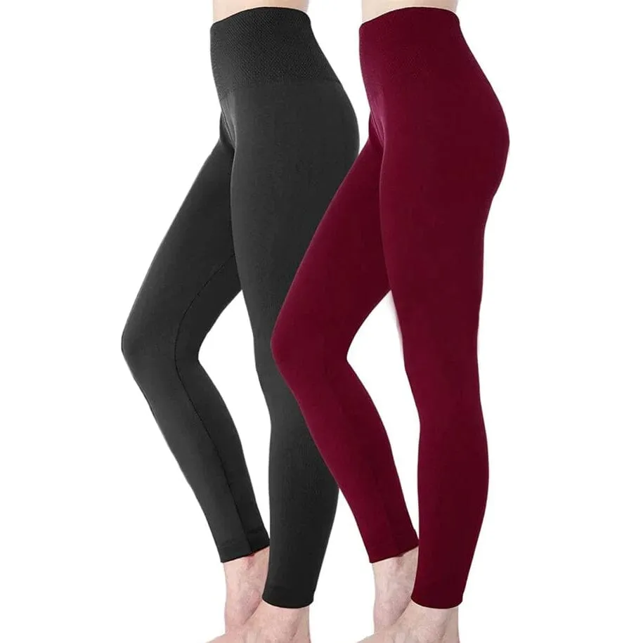 2-Pack: Women’s Fleece Lined High Waist Leggings