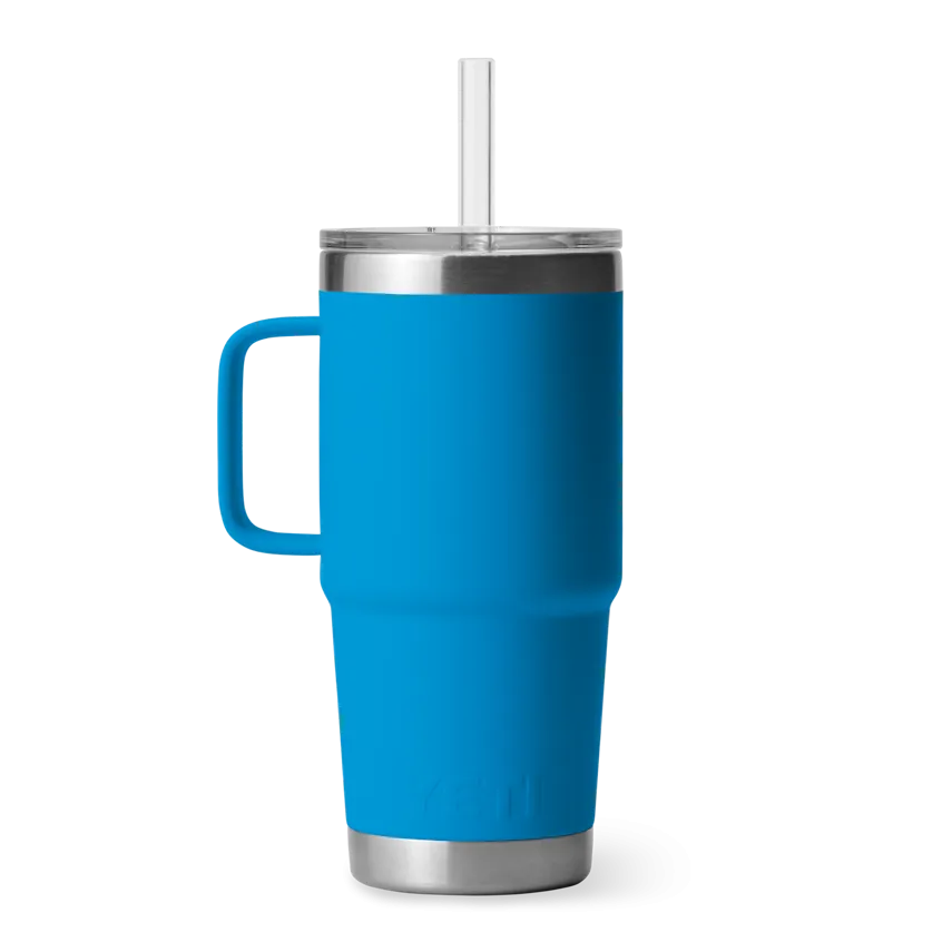 25 oz. / 739ml Straw Mug w/ Straw Lid - Big Wave Blue