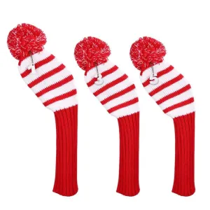 3 PCS/Set Golf Wooden Club Knitted Cover(Red)