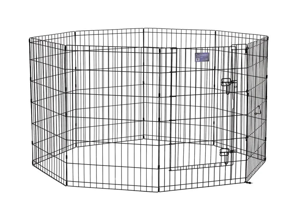 36" MidWest Black Exercise Pen with Door