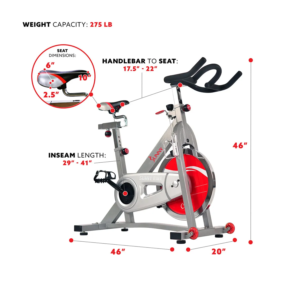 40 lb Flywheel Belt Drive Stationary Pro Indoor Cycling Bike