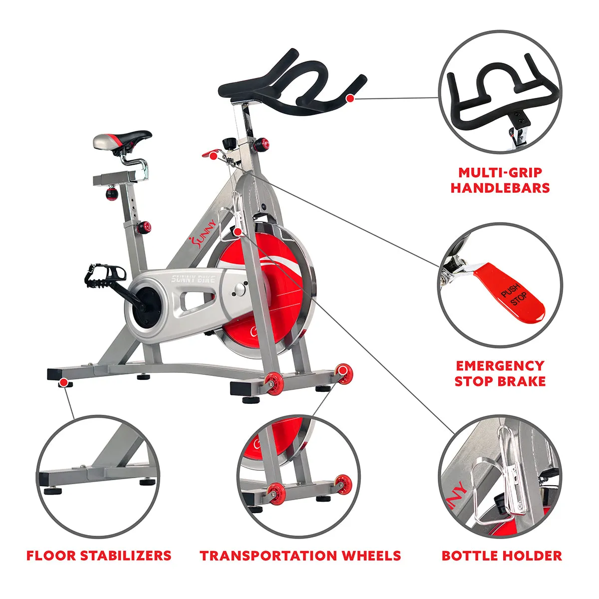 40 lb Flywheel Belt Drive Stationary Pro Indoor Cycling Bike