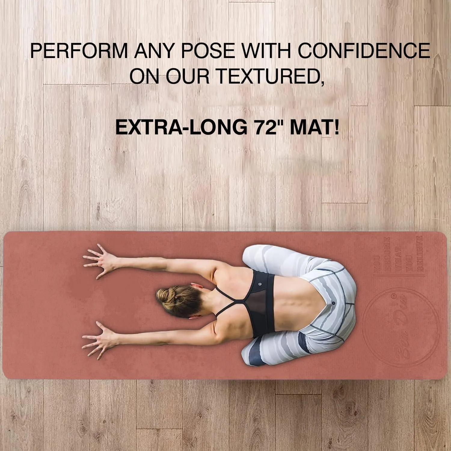 8mm Thick Yoga Mat for Men & Women - 72"x24" TPE Non-Slip Exercise Workout Mat for Home, Gym, Outdoor - Eco-Friendly Pilates Fitness Floor Washable Yoga Matts Excersing Equipment