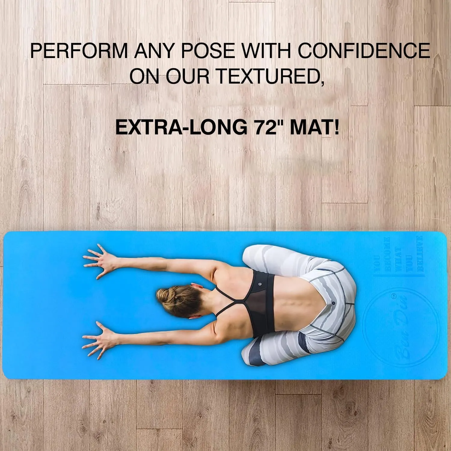 8mm Thick Yoga Mat for Men & Women - 72"x24" TPE Non-Slip Exercise Workout Mat for Home, Gym, Outdoor - Eco-Friendly Pilates Fitness Floor Washable Yoga Matts Excersing Equipment