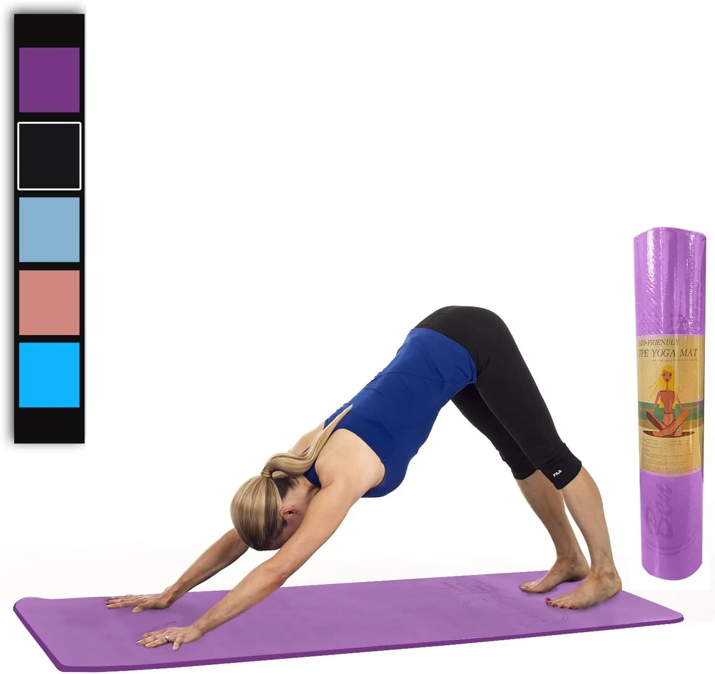 8mm Thick Yoga Mat for Men & Women - 72"x24" TPE Non-Slip Exercise Workout Mat for Home, Gym, Outdoor - Eco-Friendly Pilates Fitness Floor Washable Yoga Matts Excersing Equipment