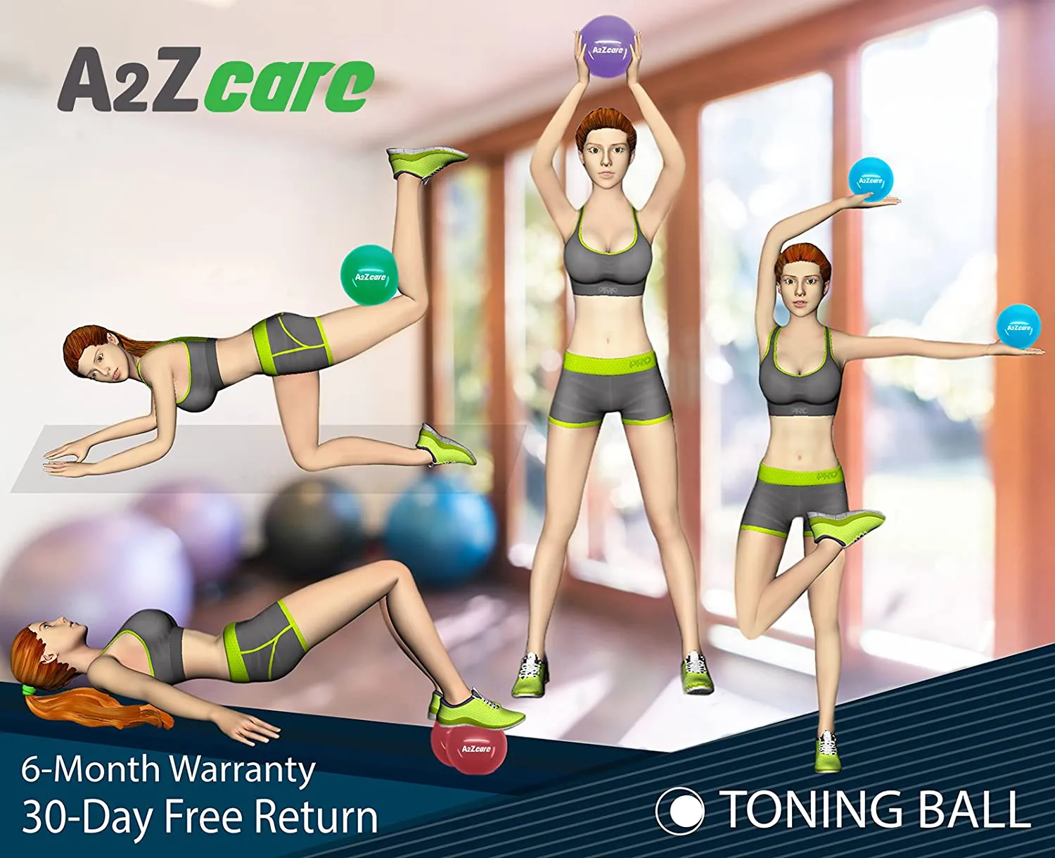 A2ZCARE Toning Ball - Soft Weighted Mini Ball/Medicine Ball