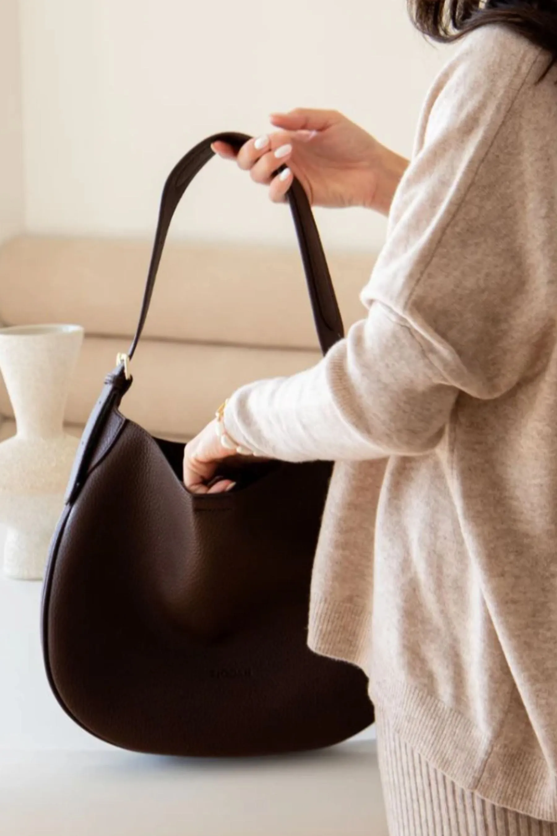 Addison Slouch Tote | Chocolate