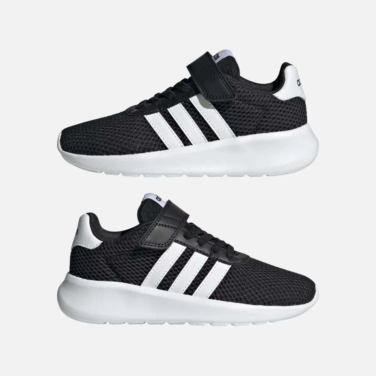 Adidas Lite Racer 3.0 Lifestyle Running Kids Unisex Shoes BOY AND GIRL (4-7 YEAR) -Core Black/Cloud White/Cloud White