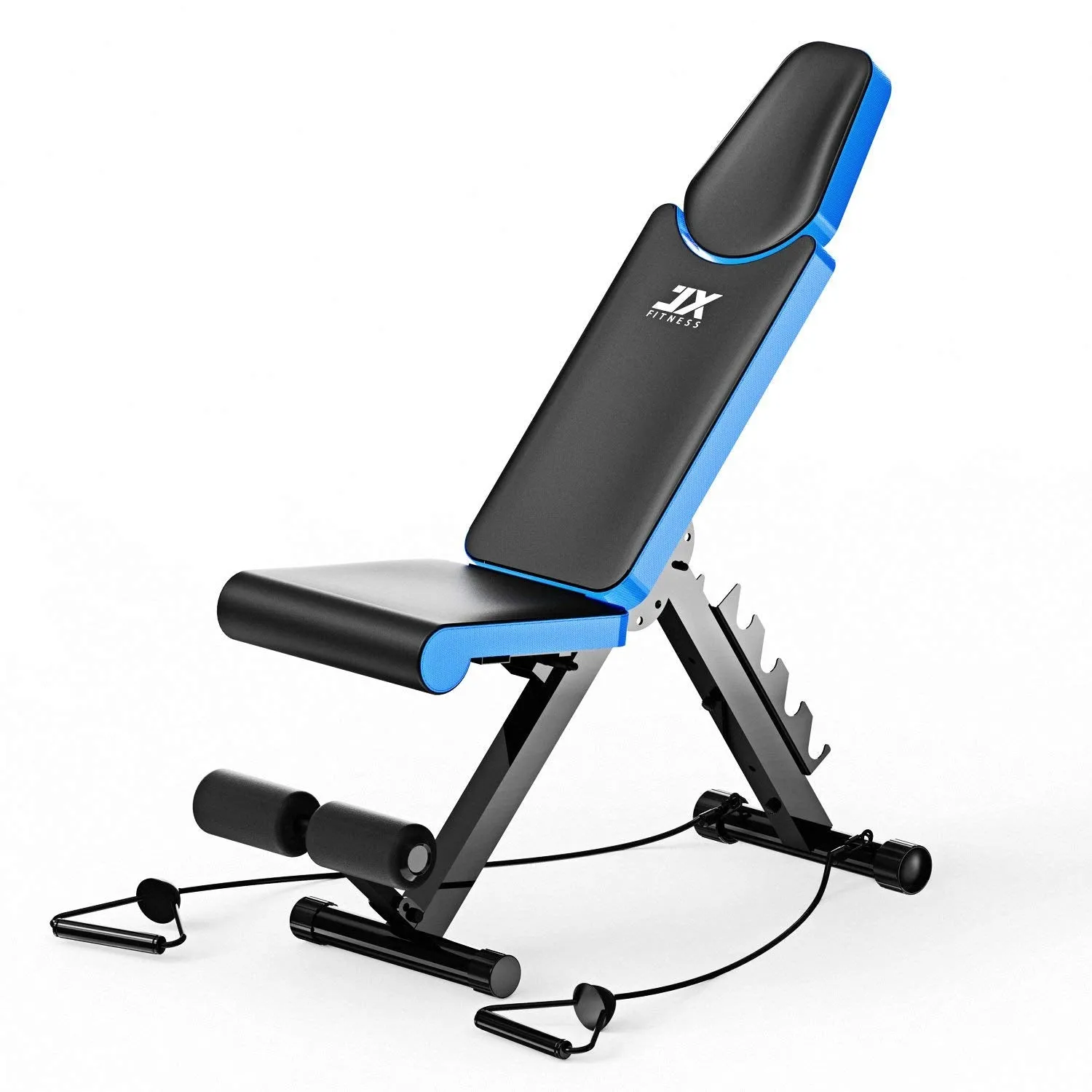 Adjustable Exercise Bench with Resistance Rope