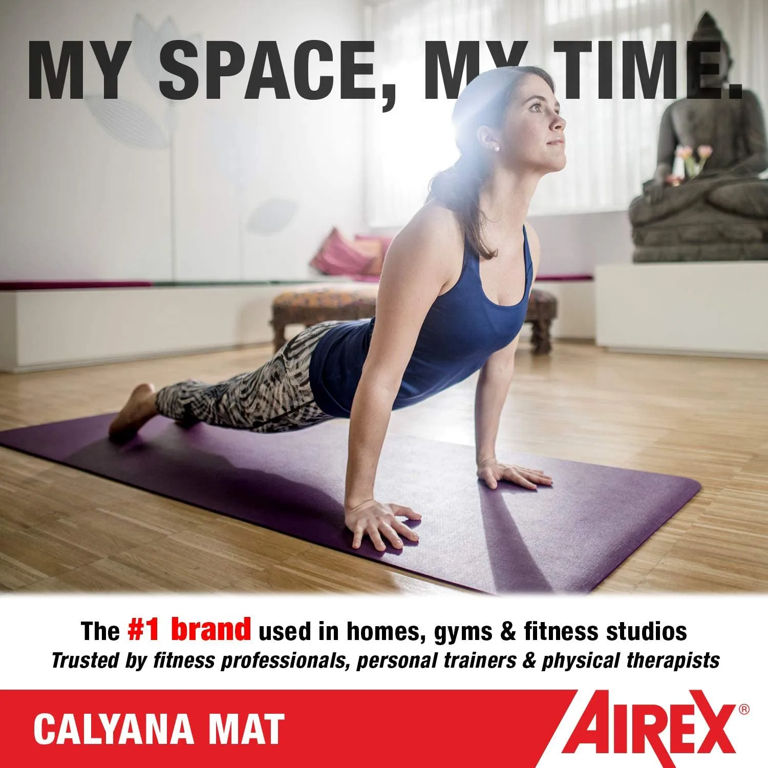 AIREX Calyana Prime Closed Cell Foam Fitness Mat for Yoga and Pilates, Lime