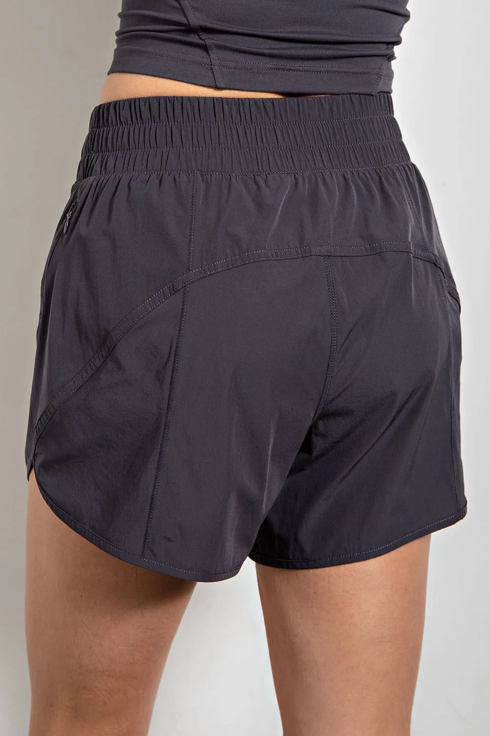 Amber High Rise Exercise Shorts Charcoal