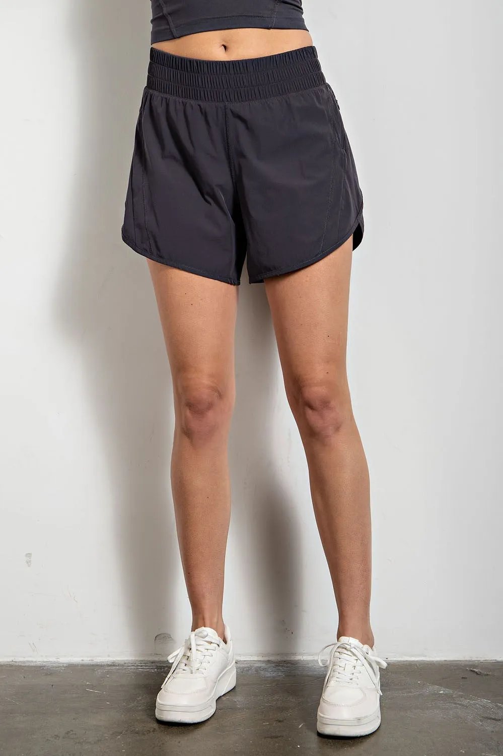 Amber High Rise Exercise Shorts Charcoal