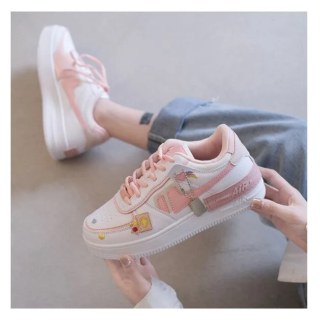 Amozae- New Fashion Summer Increased Outdoor Small White Women Flats Shoes Macarons Color Comfortable Breathable Sneakers