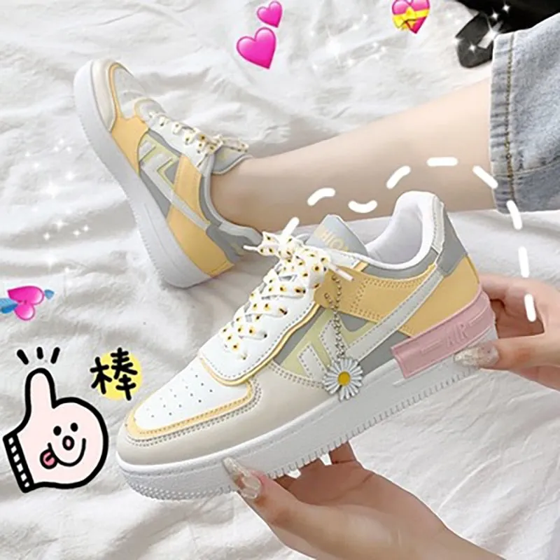 Amozae- New Fashion Summer Increased Outdoor Small White Women Flats Shoes Macarons Color Comfortable Breathable Sneakers