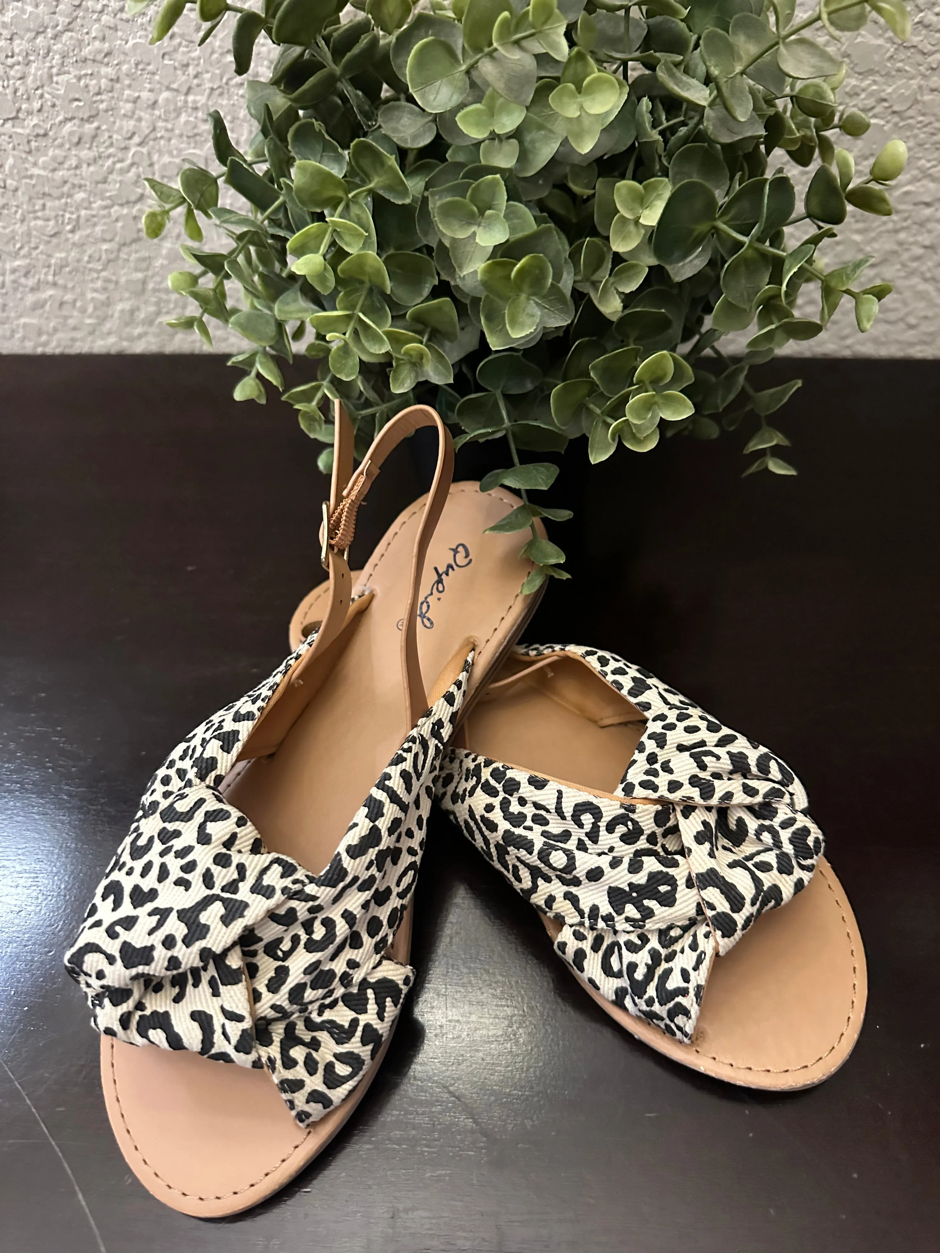 Andi Peep Toe Sandal in Leopard