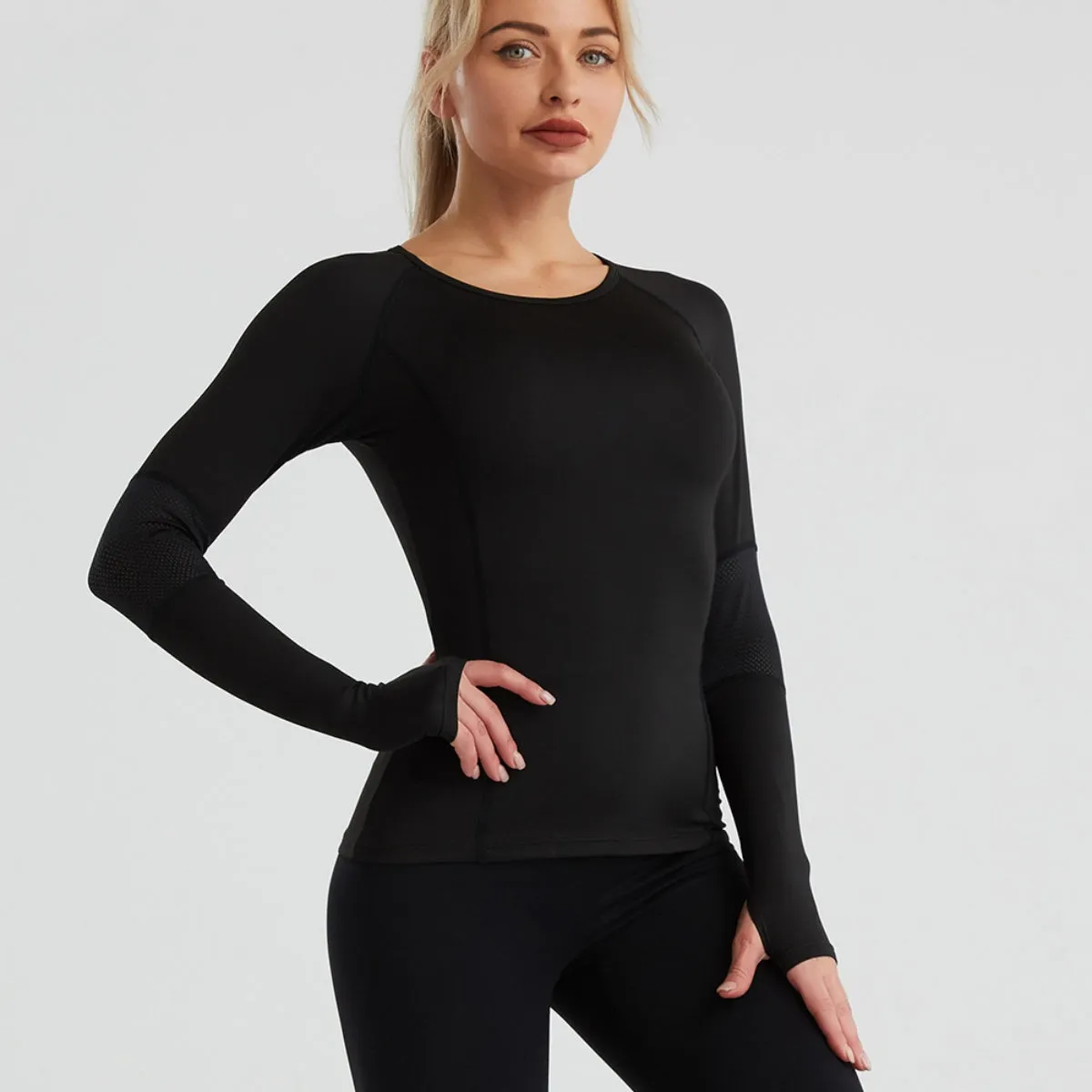 *APP EXCLUSIVE* Long Sleeve Round Neck Sports Top