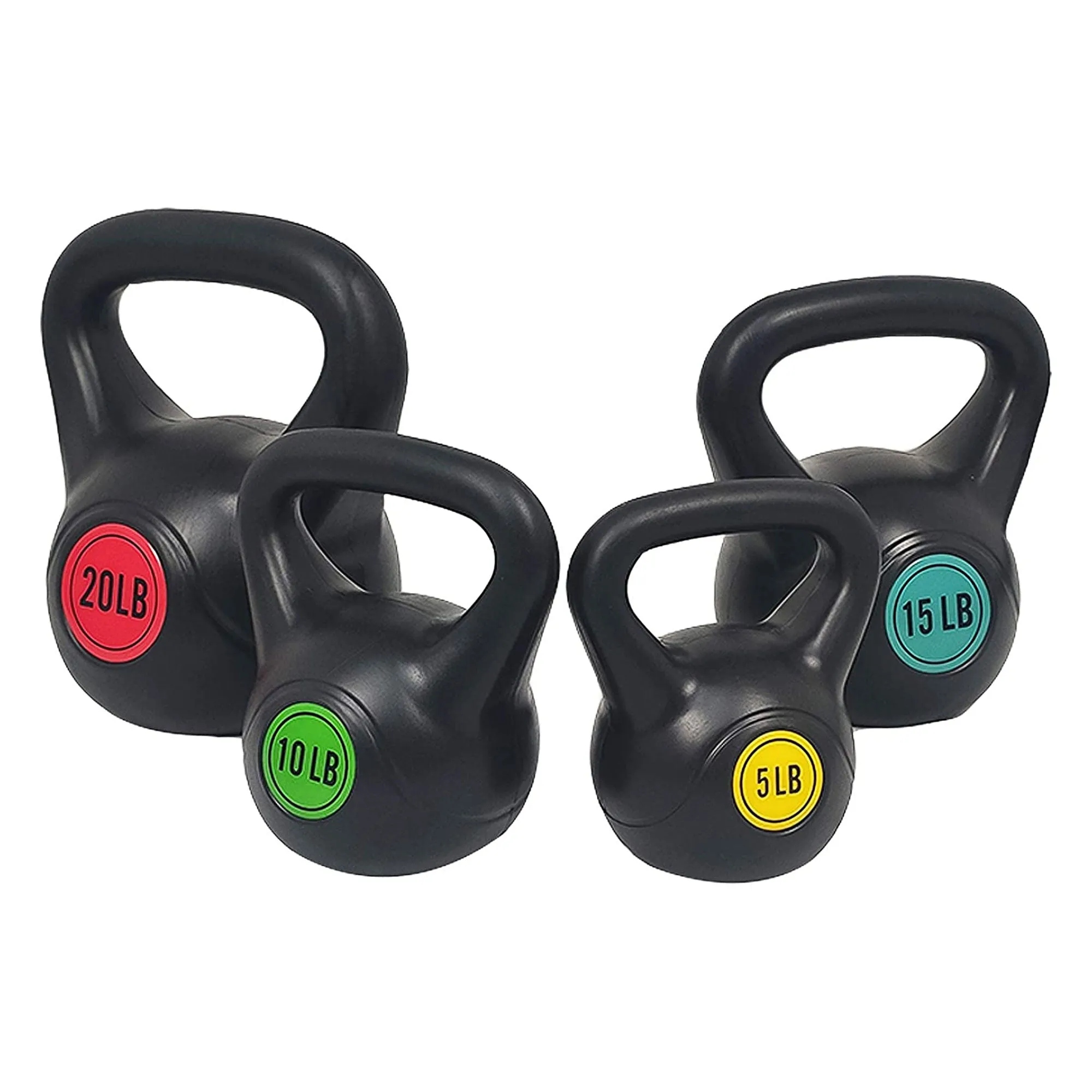 BalanceFrom Fitness Home Gym Vinyl Coated Solid Cast Iron Kettlebell Set (Used)