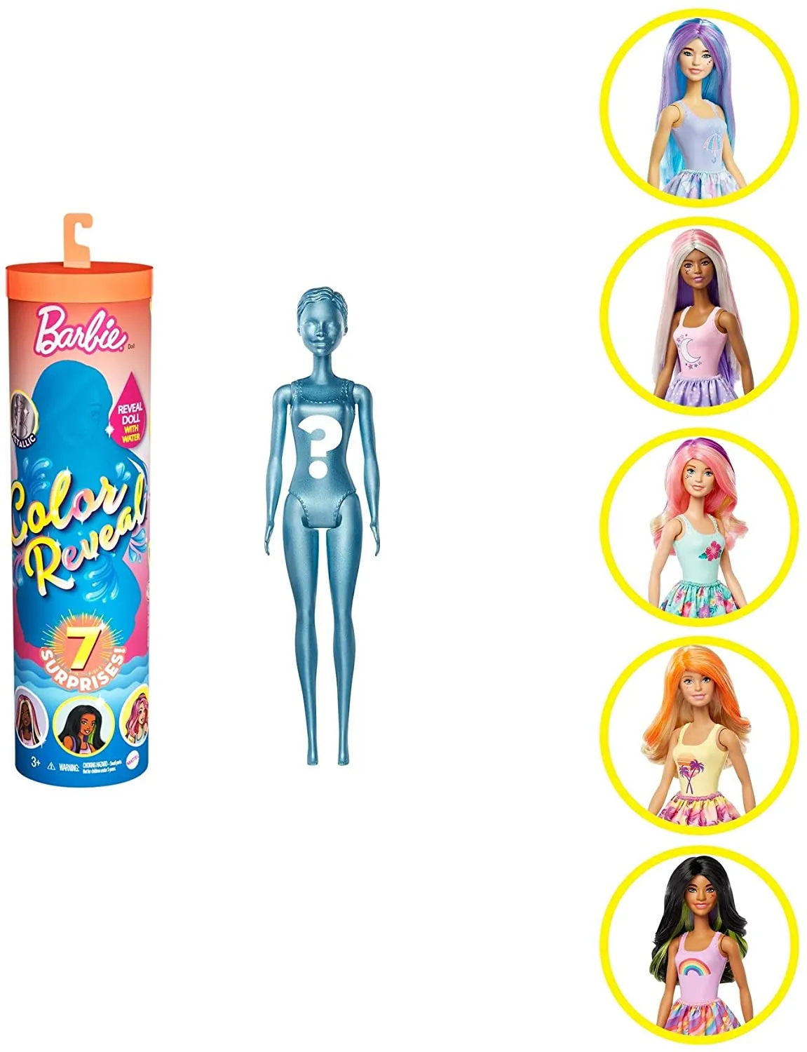 Barbie Color Reveal Doll with 7 Surprises