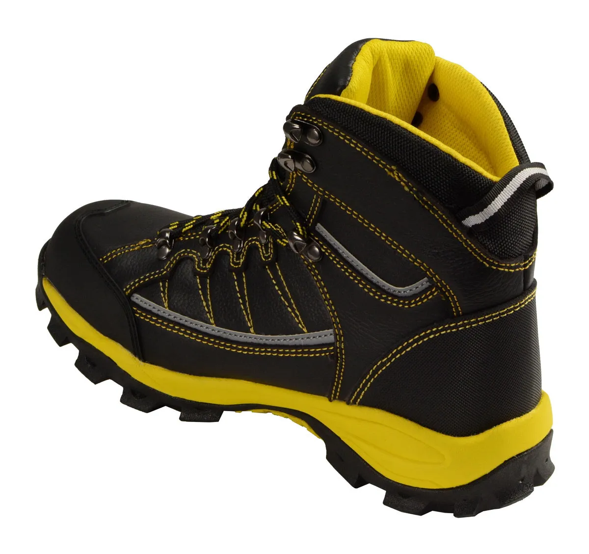 Bazalt MBM9123ST Men's Black with Yellow Water and Frost Proof Leather Boots with Composite-Toe