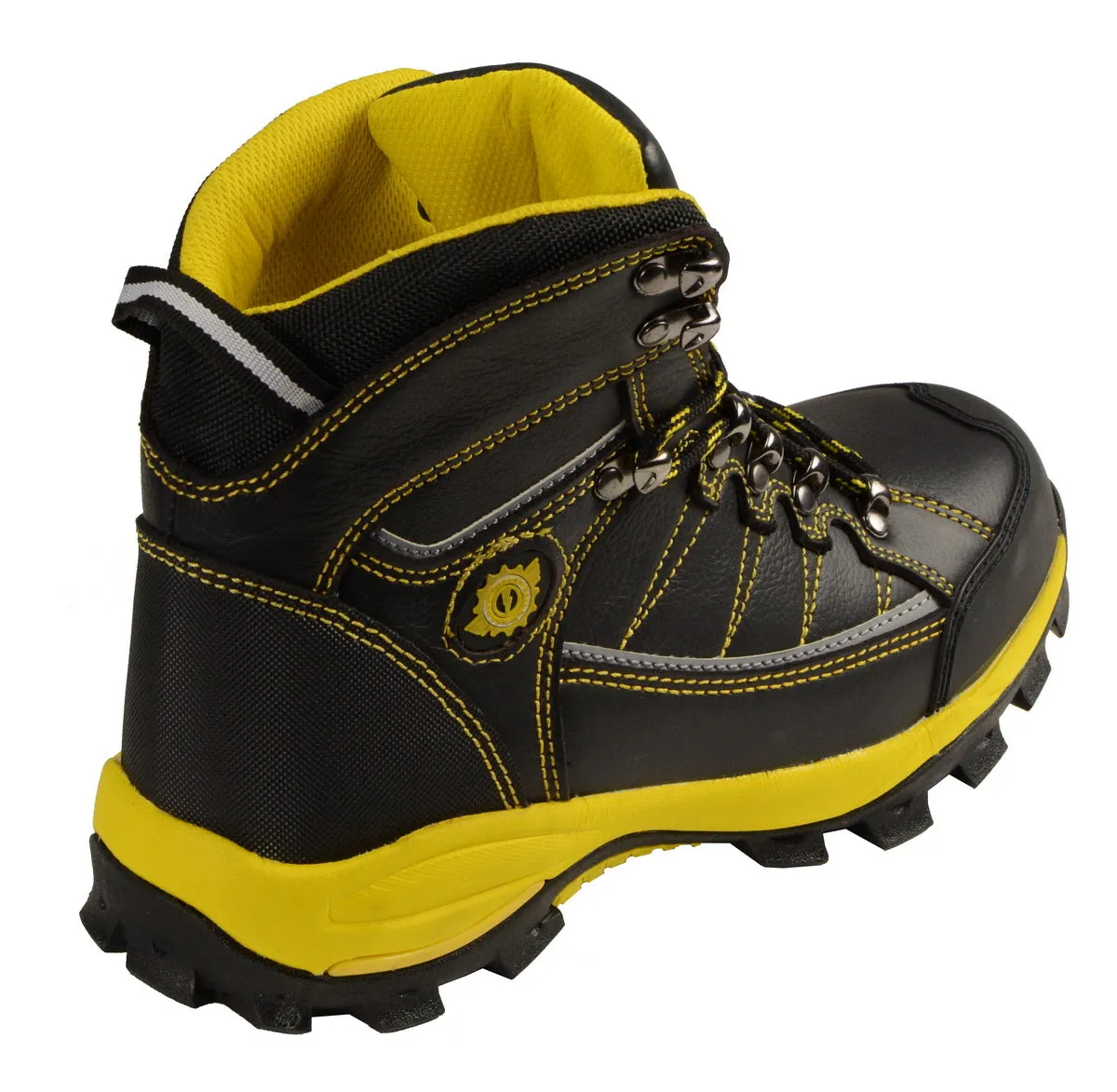 Bazalt MBM9123ST Men's Black with Yellow Water and Frost Proof Leather Boots with Composite-Toe