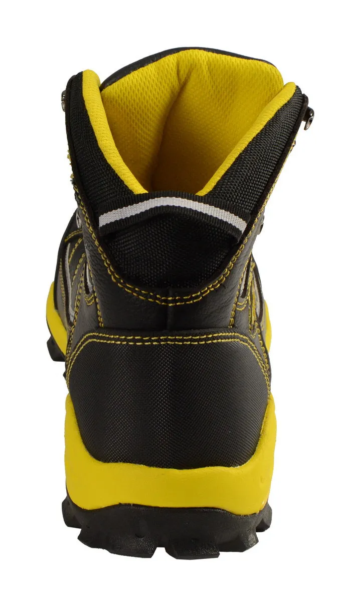 Bazalt MBM9123ST Men's Black with Yellow Water and Frost Proof Leather Boots with Composite-Toe