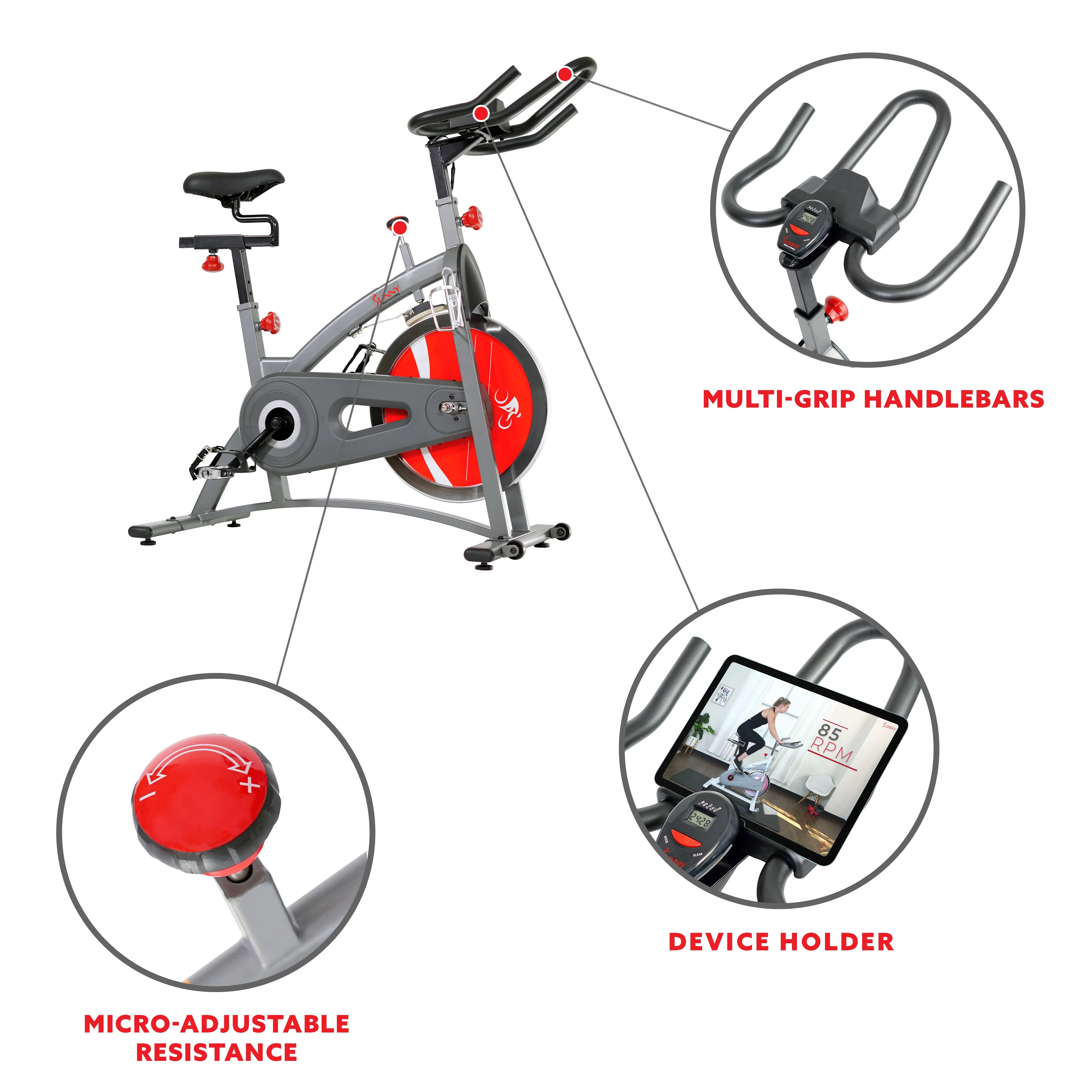 Belt Drive Exercise Bike Indoor Cycling Bike  w/ LCD Monitor