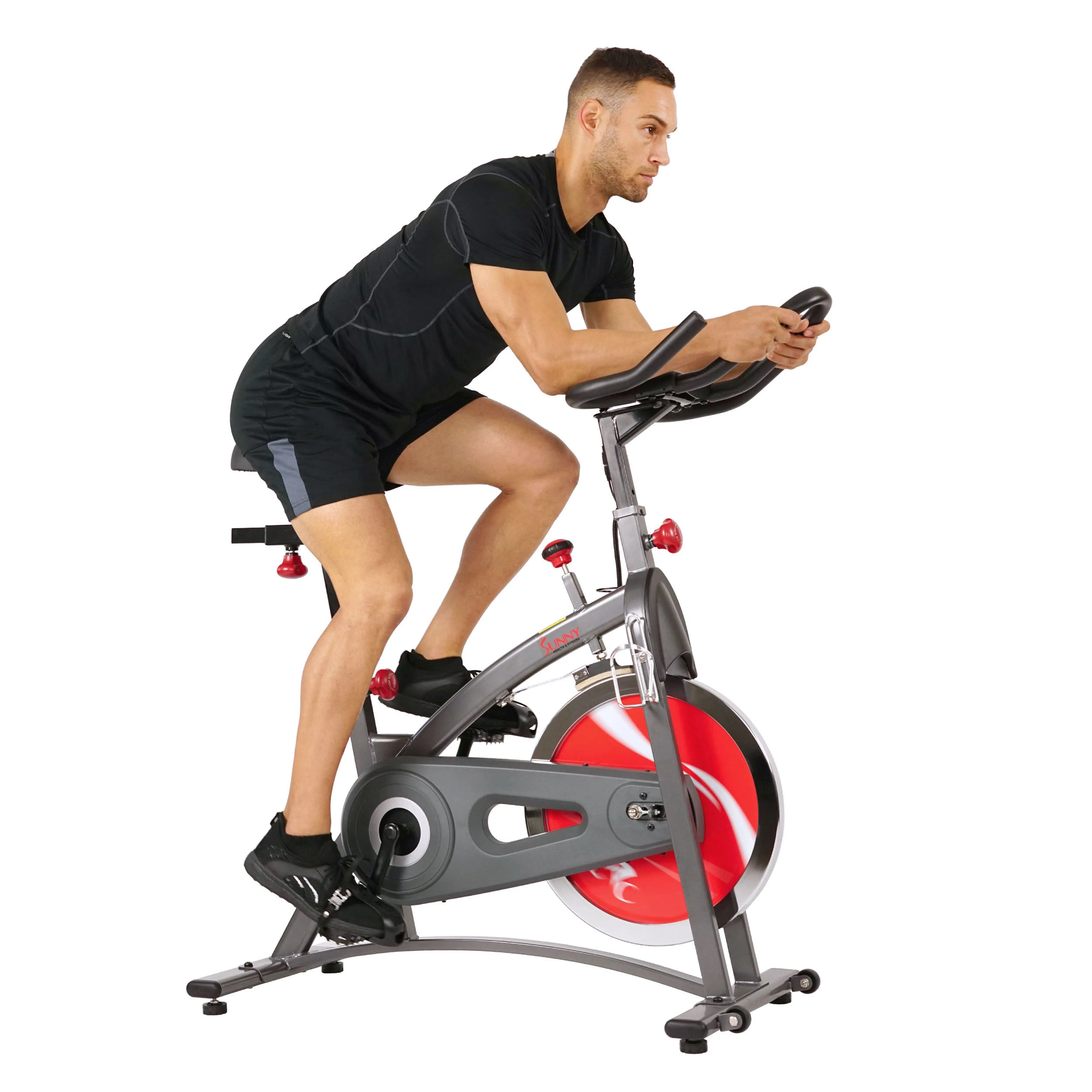 Belt Drive Exercise Bike Indoor Cycling Bike  w/ LCD Monitor