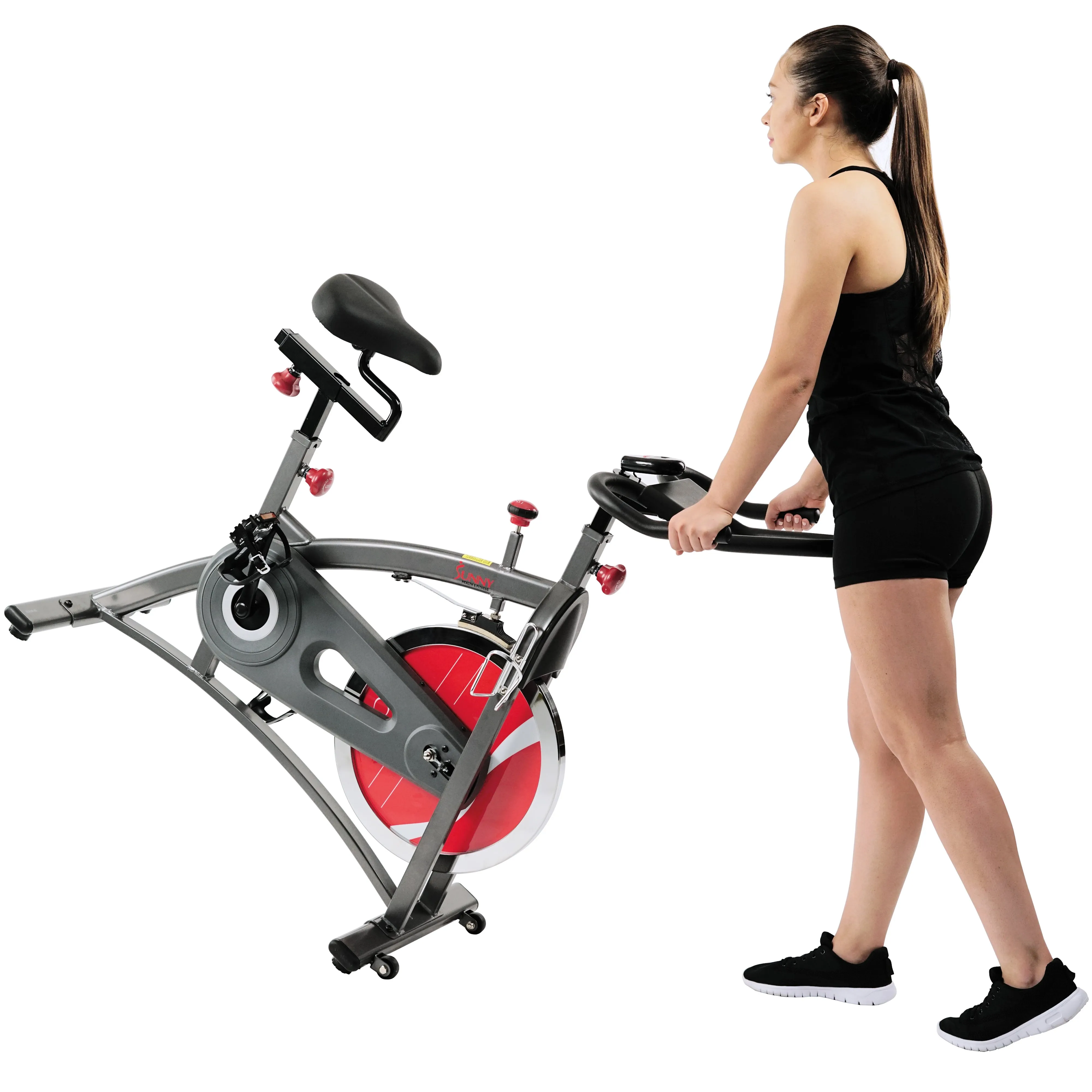 Belt Drive Exercise Bike Indoor Cycling Bike  w/ LCD Monitor