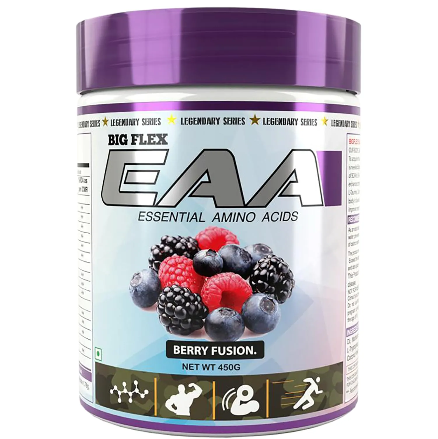 BigFlex EAA Essential Amino Acid [30 Servings, Berry Fusion], Full Spectrum EAAs-BCAA, Hydration Blend, Energy Matrix, Keto Friendly, All 9 Essential Amino Acids,Pack of 450 gm Powder