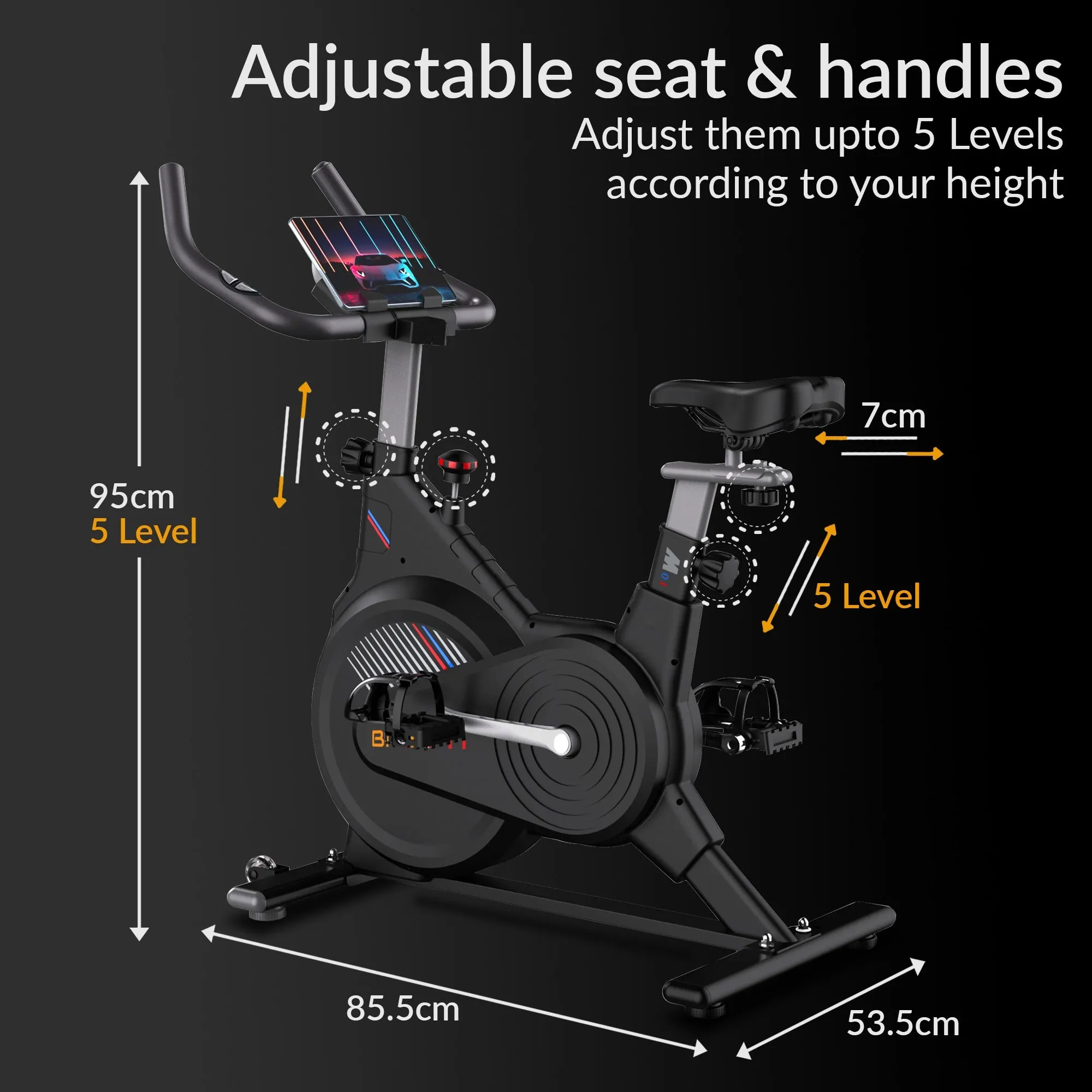 BIONFIT ApeXPro Magnetic Resistance Spin Exercise Cycle, 6 Kg Flywheel, Home Gym workout Spinner Exercise Bike  (Black)