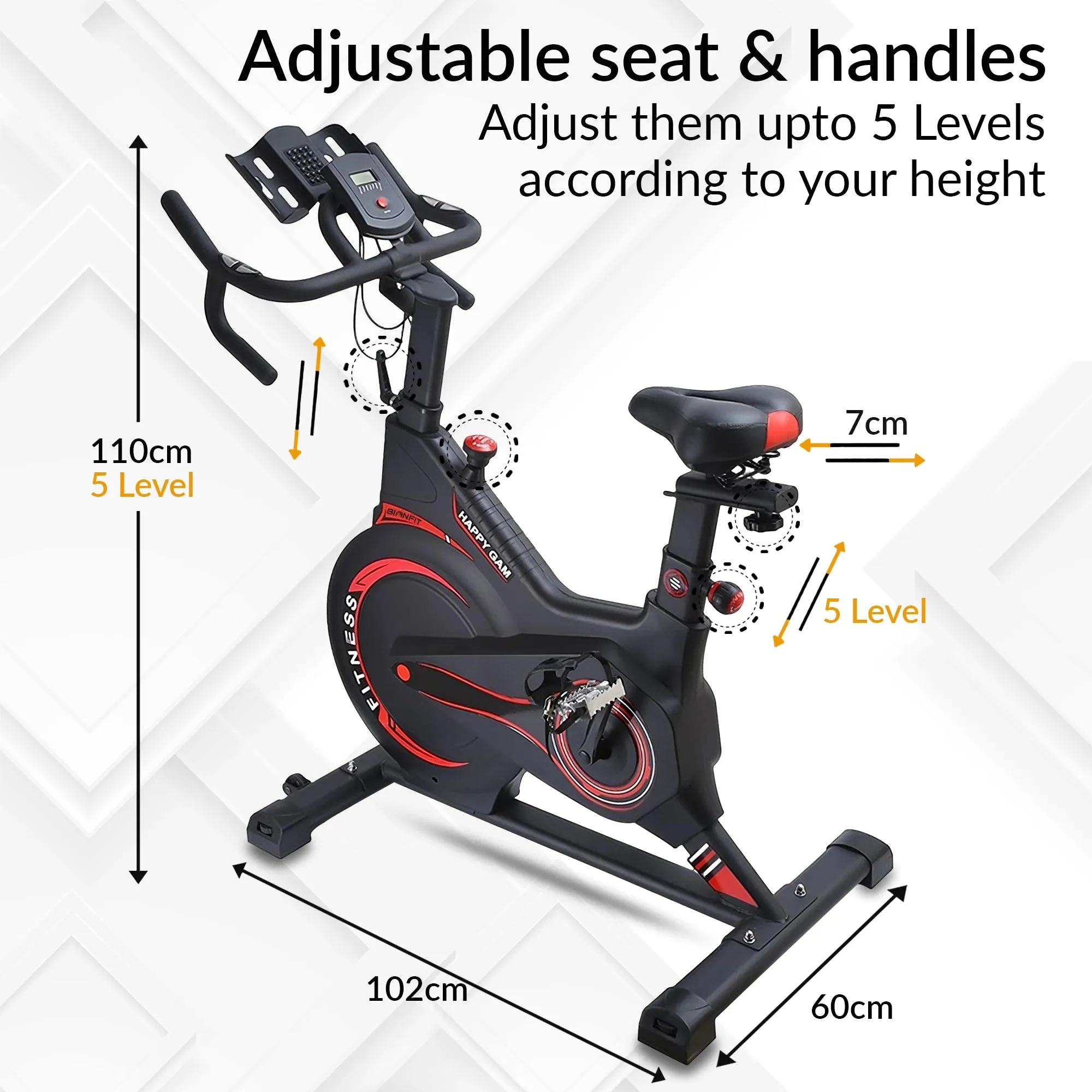 BIONFIT CycloneX Magnetic Spin Exercise Cycle for Home Gym, User weight 150kg, Wheel 6kg Spinner Exercise Bike  (Black)