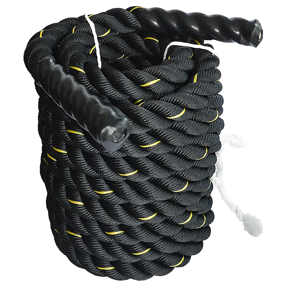 Black Poly Battle Rope 3.8cm x 9M for Workout & Strength