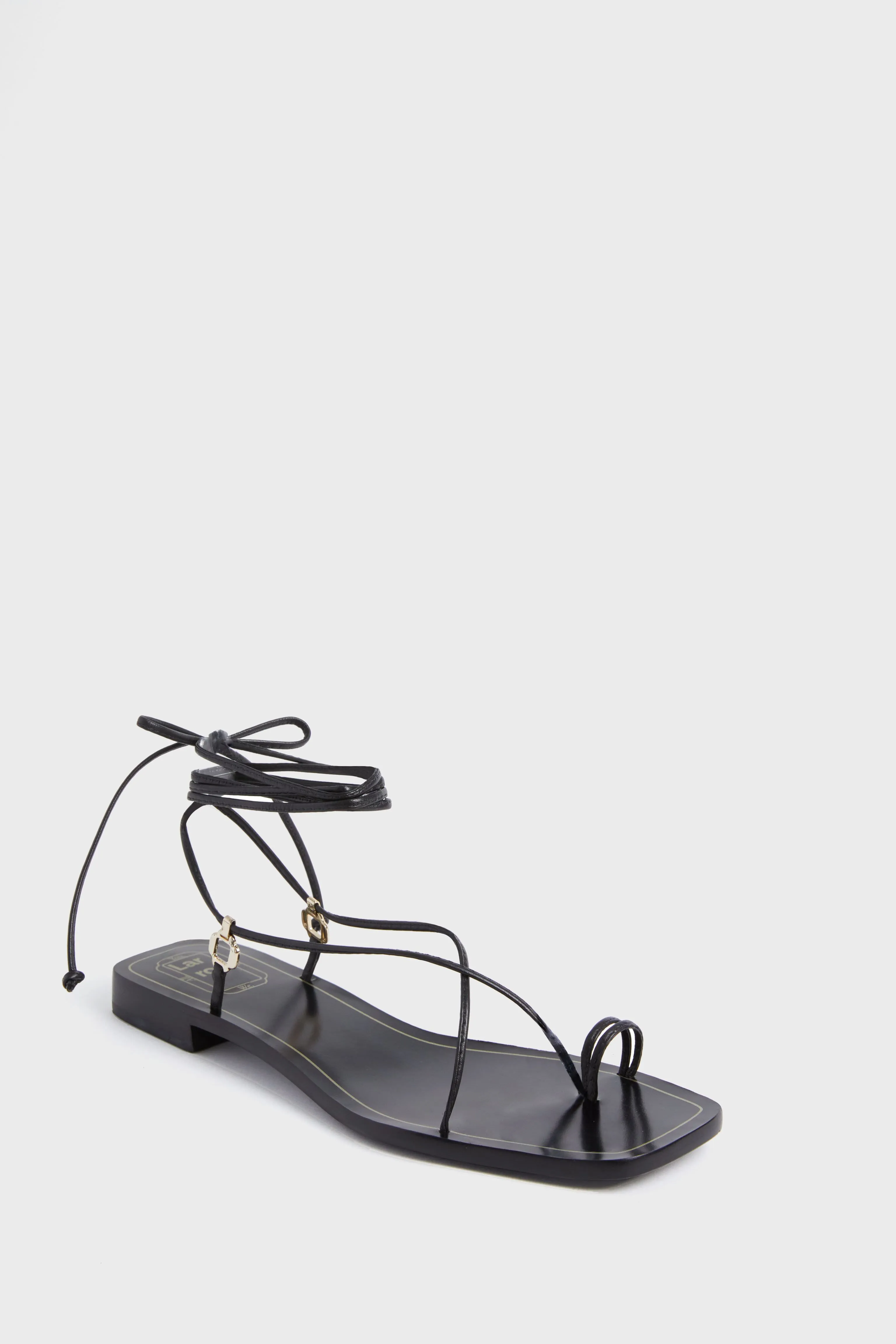 Black Portofino Flat Sandals