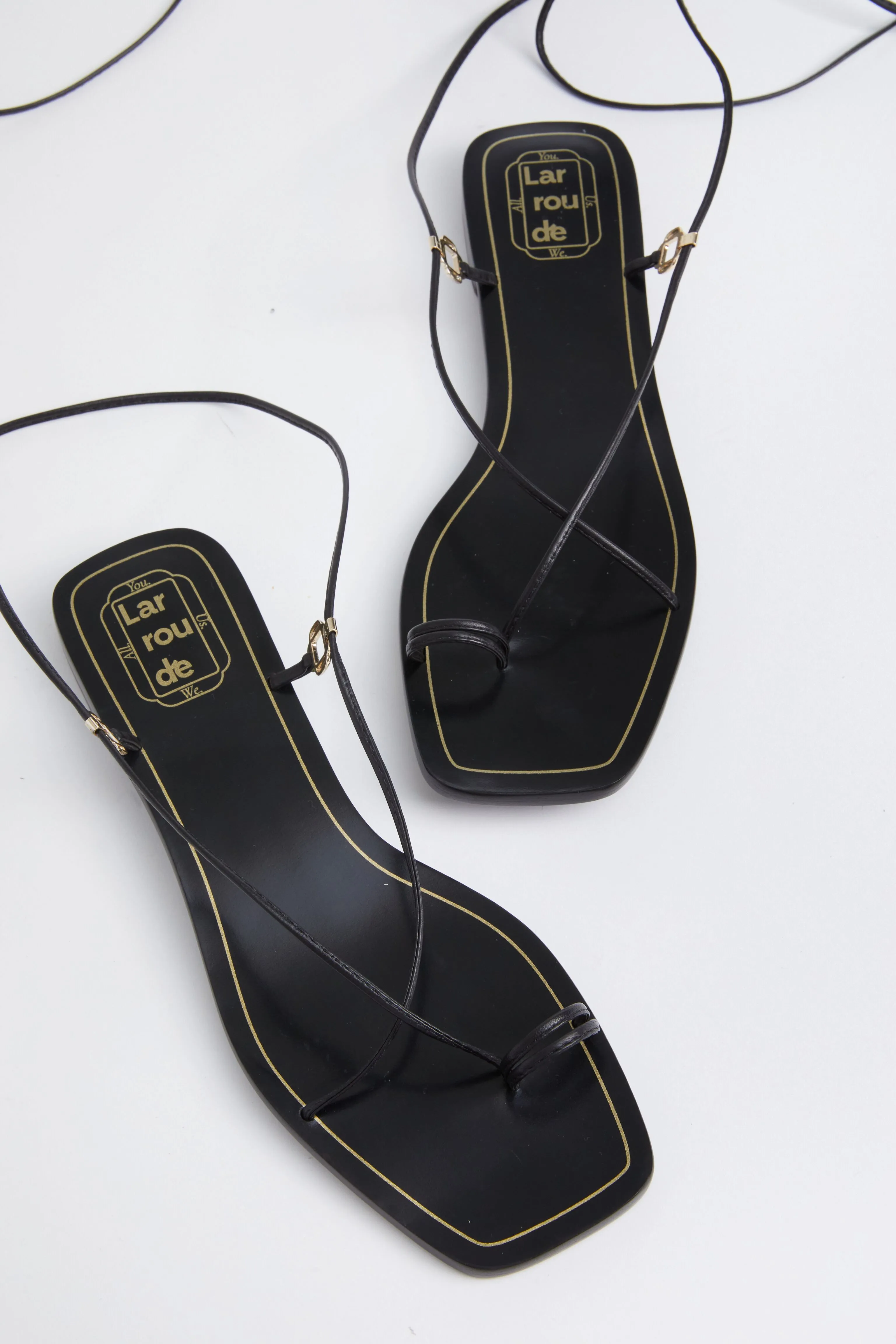 Black Portofino Flat Sandals