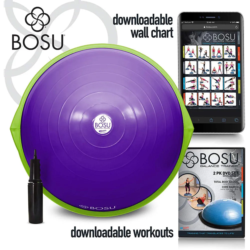 Bosu The Original Balance Trainer 65 cm Diameter, Purple and Green (Open Box)