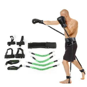 Bounce Trainer Fitness Resistance Band Boxing Suit Latex Tube Tension Rope Leg Waist Trainer, Weight: 120 Pounds(Green)