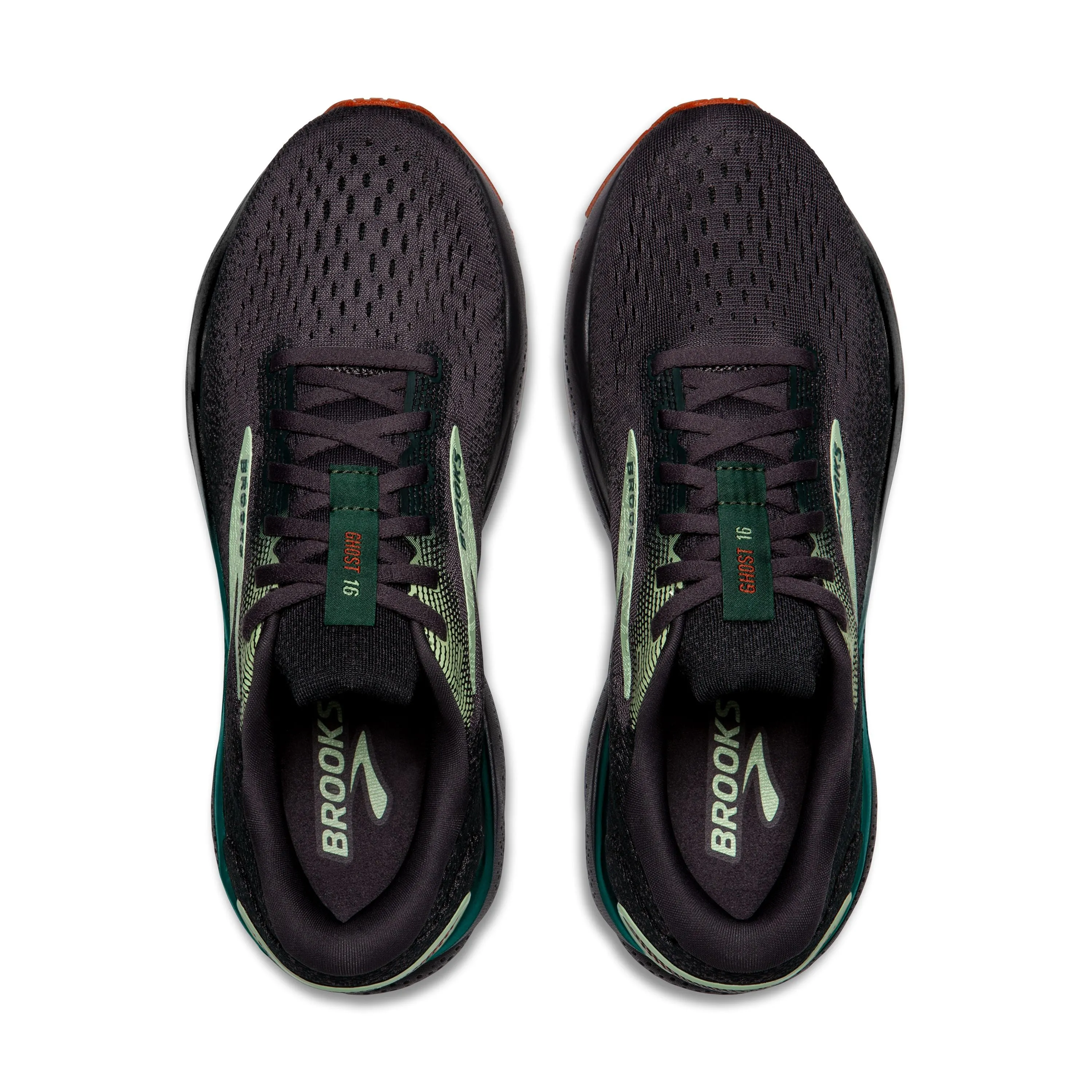 Brooks | Ghost 16 | Men's | Blackened Pearl/June Bug/Green