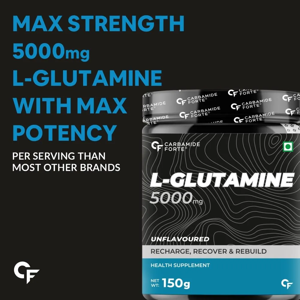 Carbamide Forte L Glutamine Powder 5000mg | L Glutamine Supplement for Men - Unflavoured - 30 SERVINGS - 150g