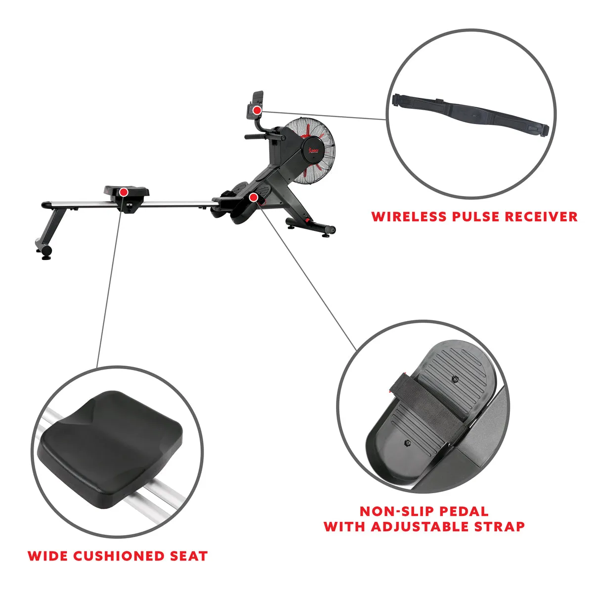 Carbon Premium Air Magnetic Rowing Machine