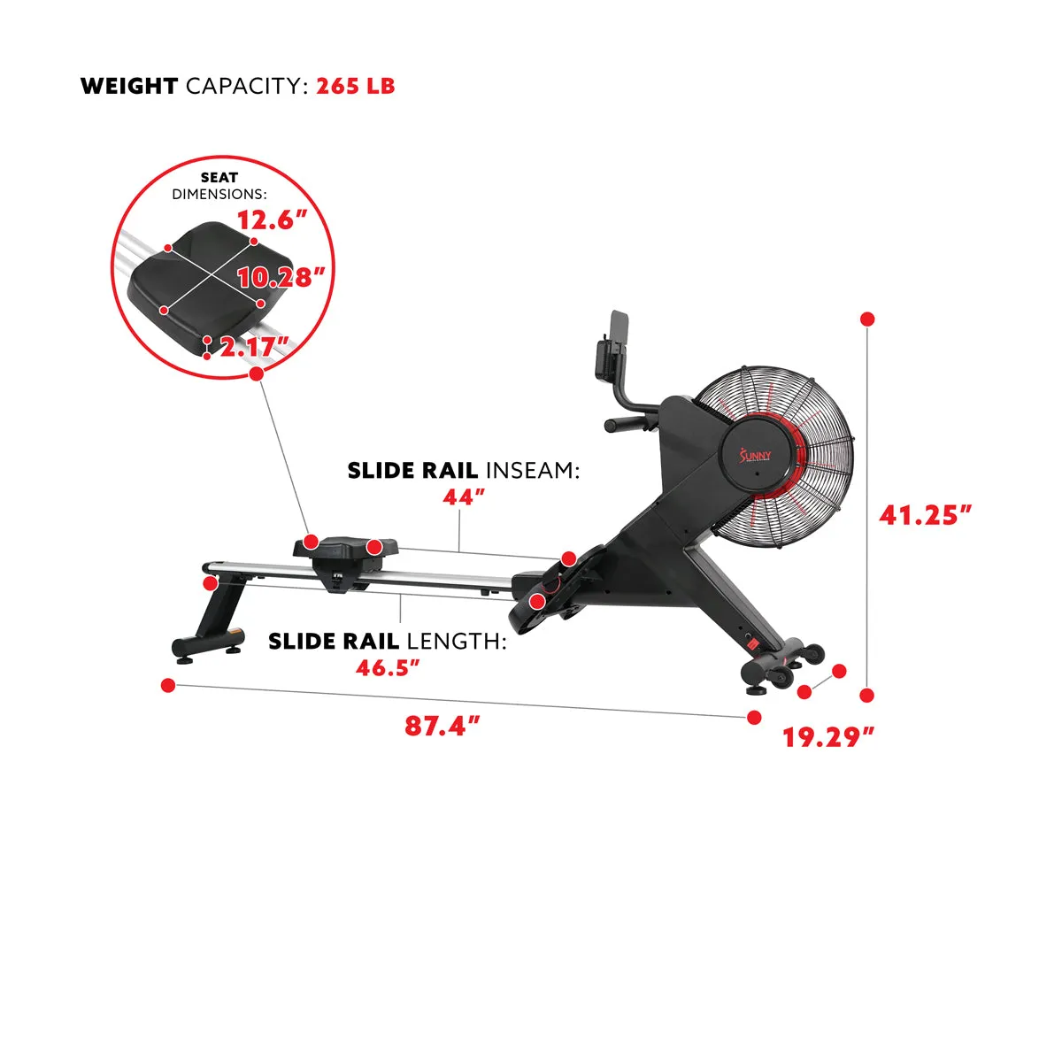 Carbon Premium Air Magnetic Rowing Machine