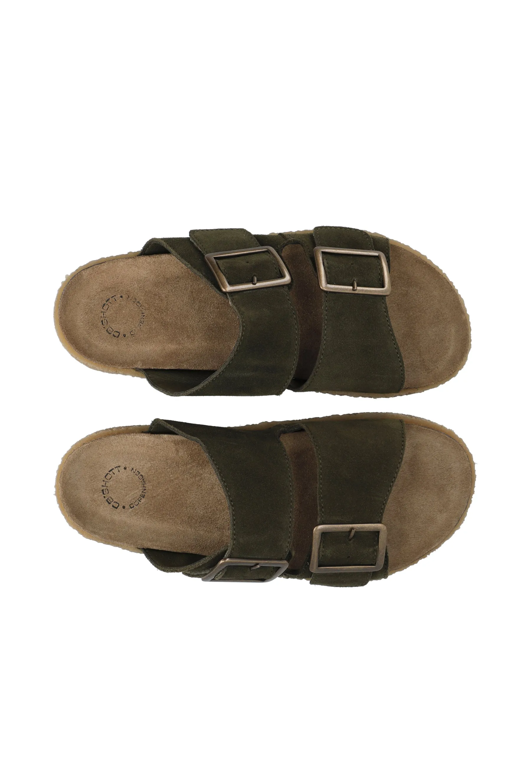 Casdagmar Olive Suede Slides