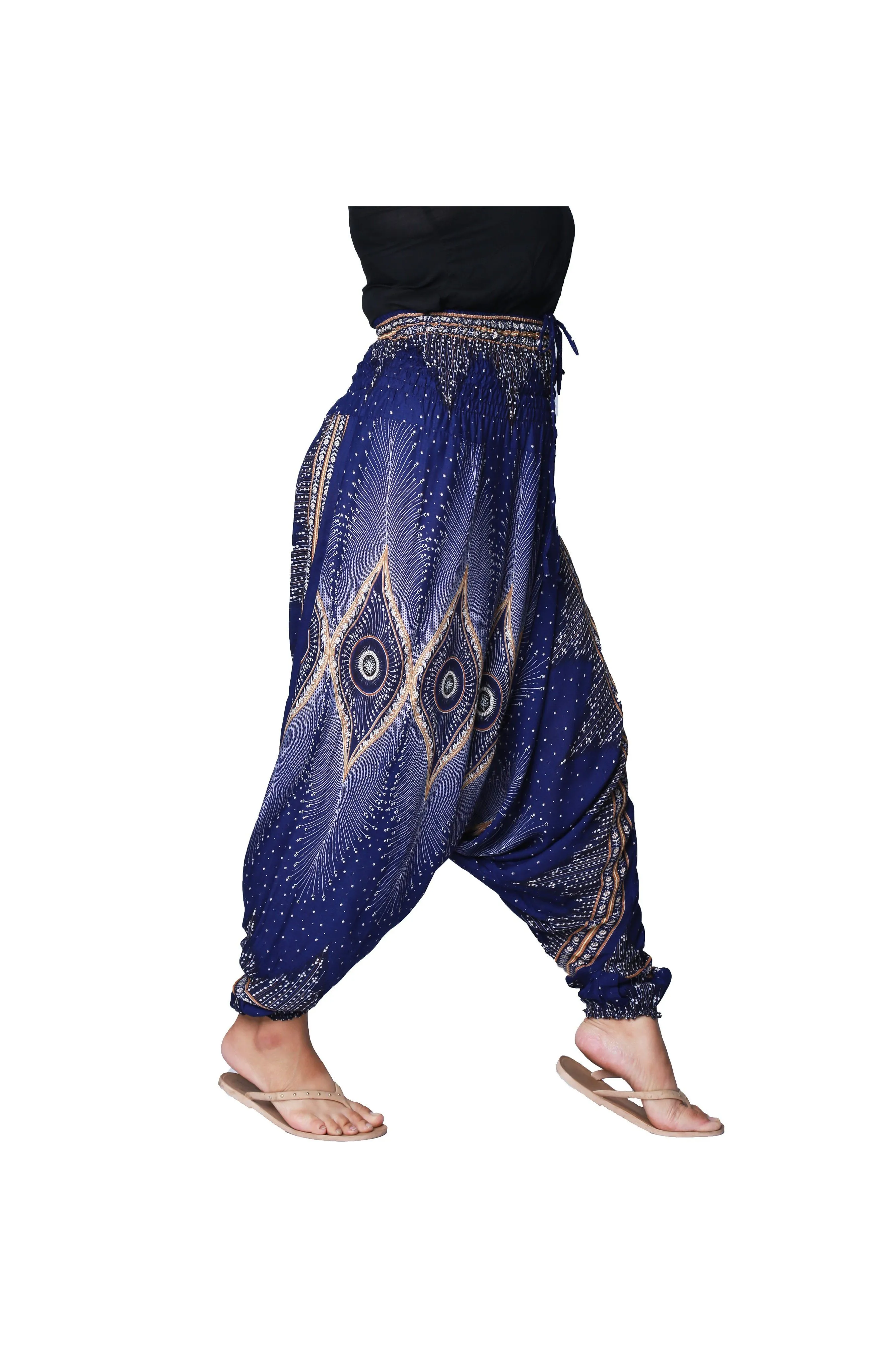 CCcollections Aladdin Genie Hippy Boho Harem Yoga Gipsy Festival Baggy 2in1 Trouser Jumpsuit One size