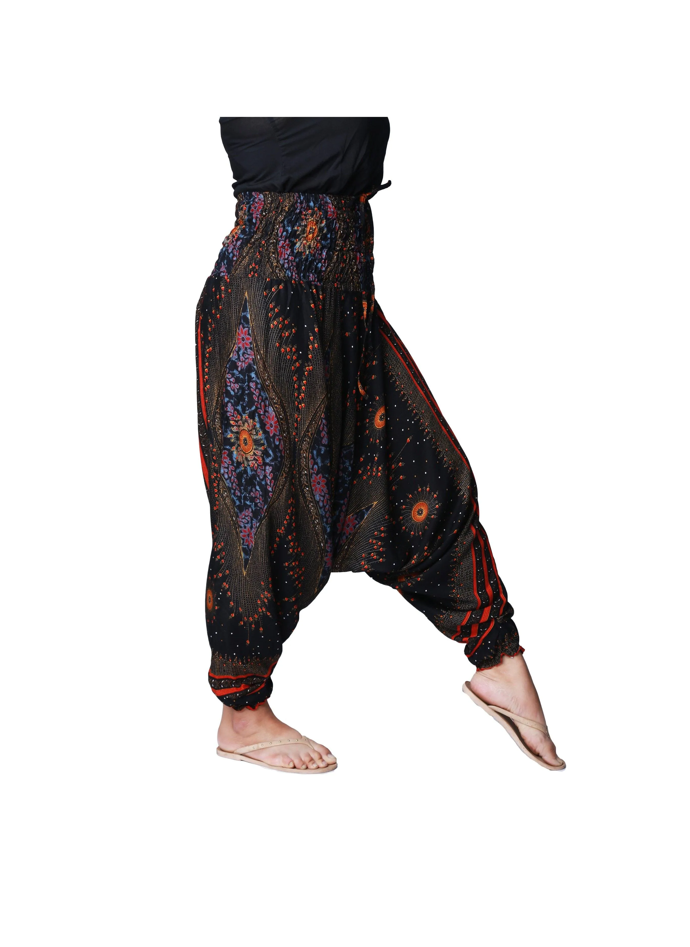 CCcollections Aladdin Genie Hippy Boho Harem Yoga Gipsy Festival Baggy 2in1 Trouser Jumpsuit One size