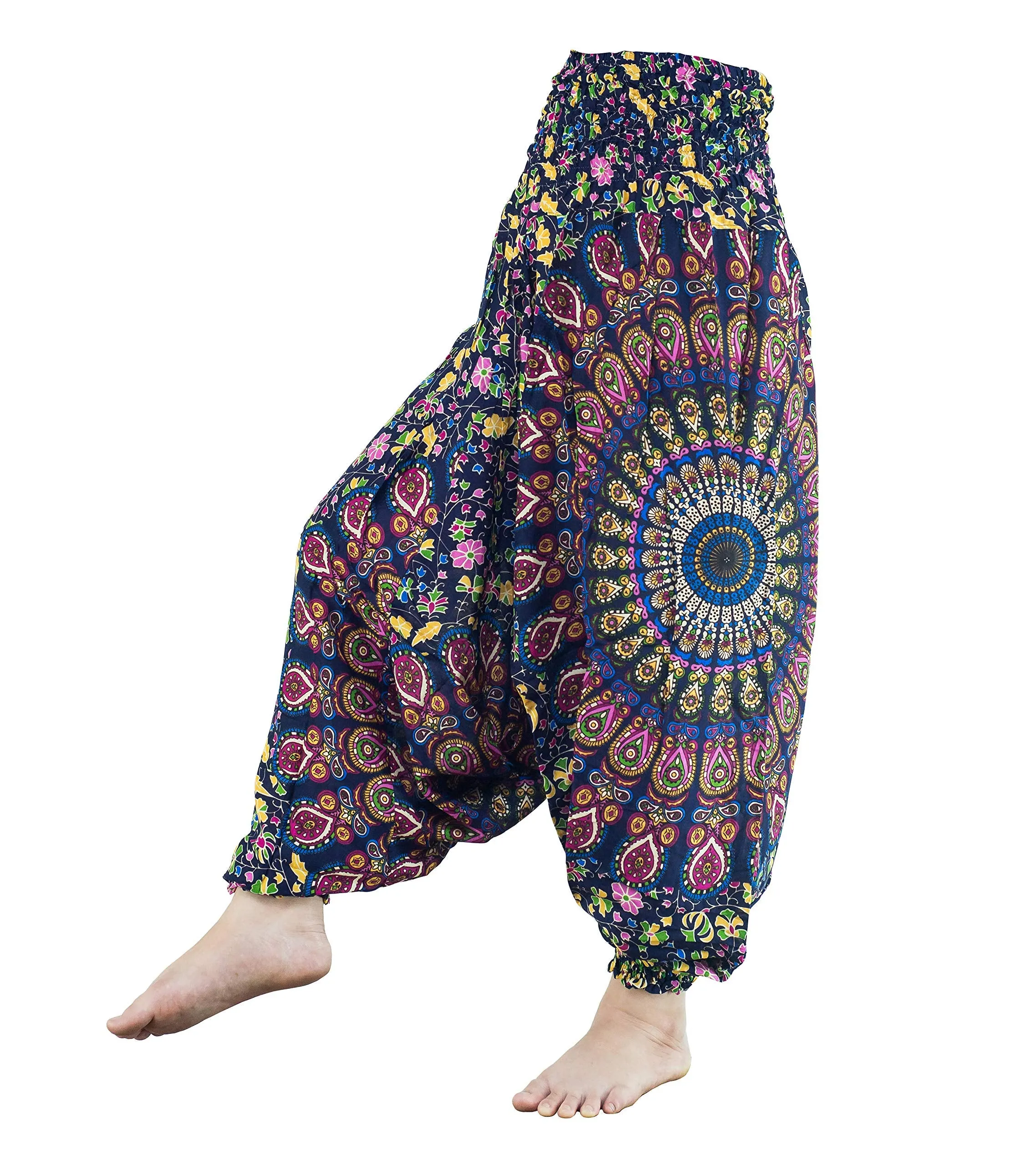 CCcollections Aladdin Genie Hippy Boho Harem Yoga Gipsy Festival Baggy 2in1 Trouser Jumpsuit One size