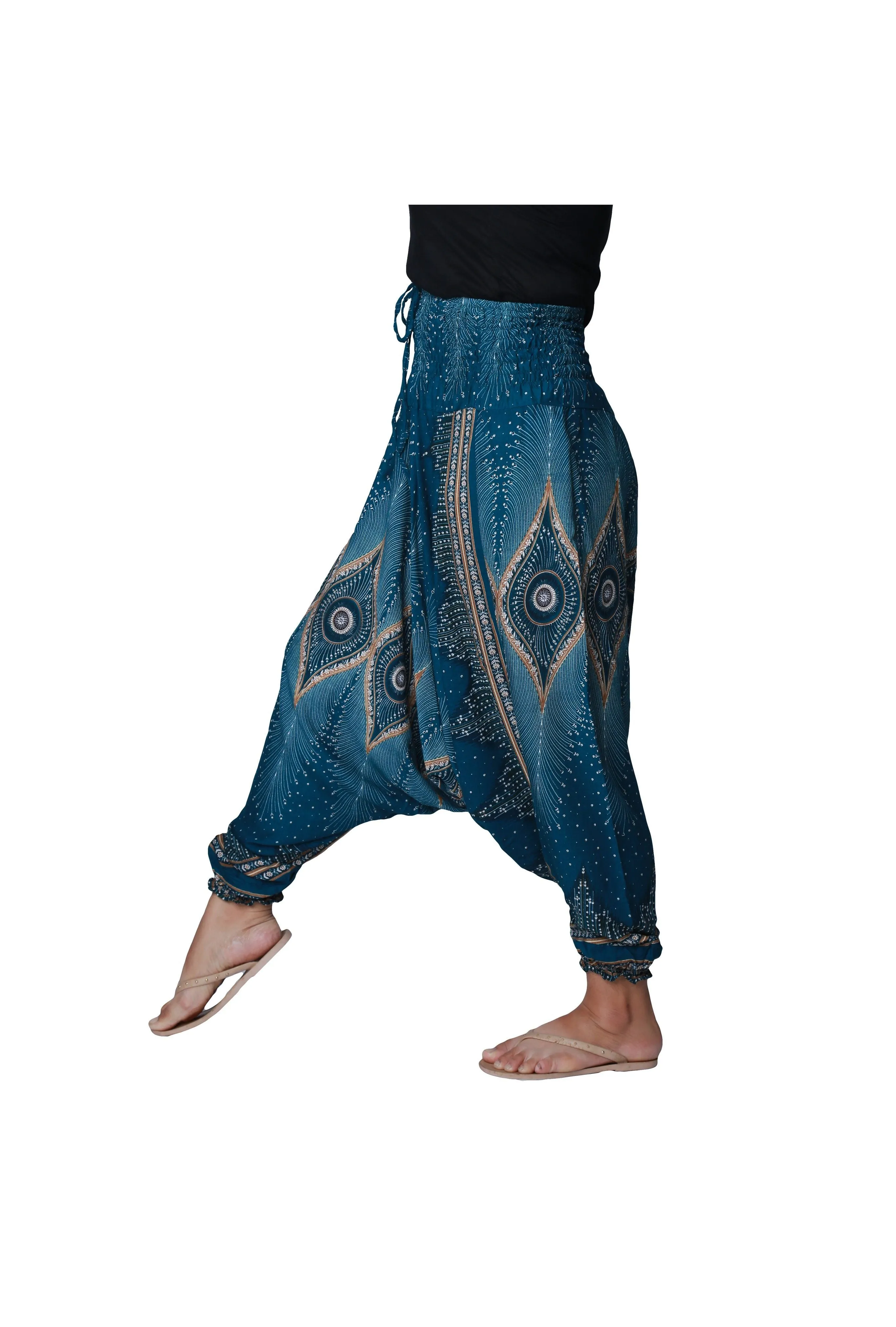 CCcollections Aladdin Genie Hippy Boho Harem Yoga Gipsy Festival Baggy 2in1 Trouser Jumpsuit One size